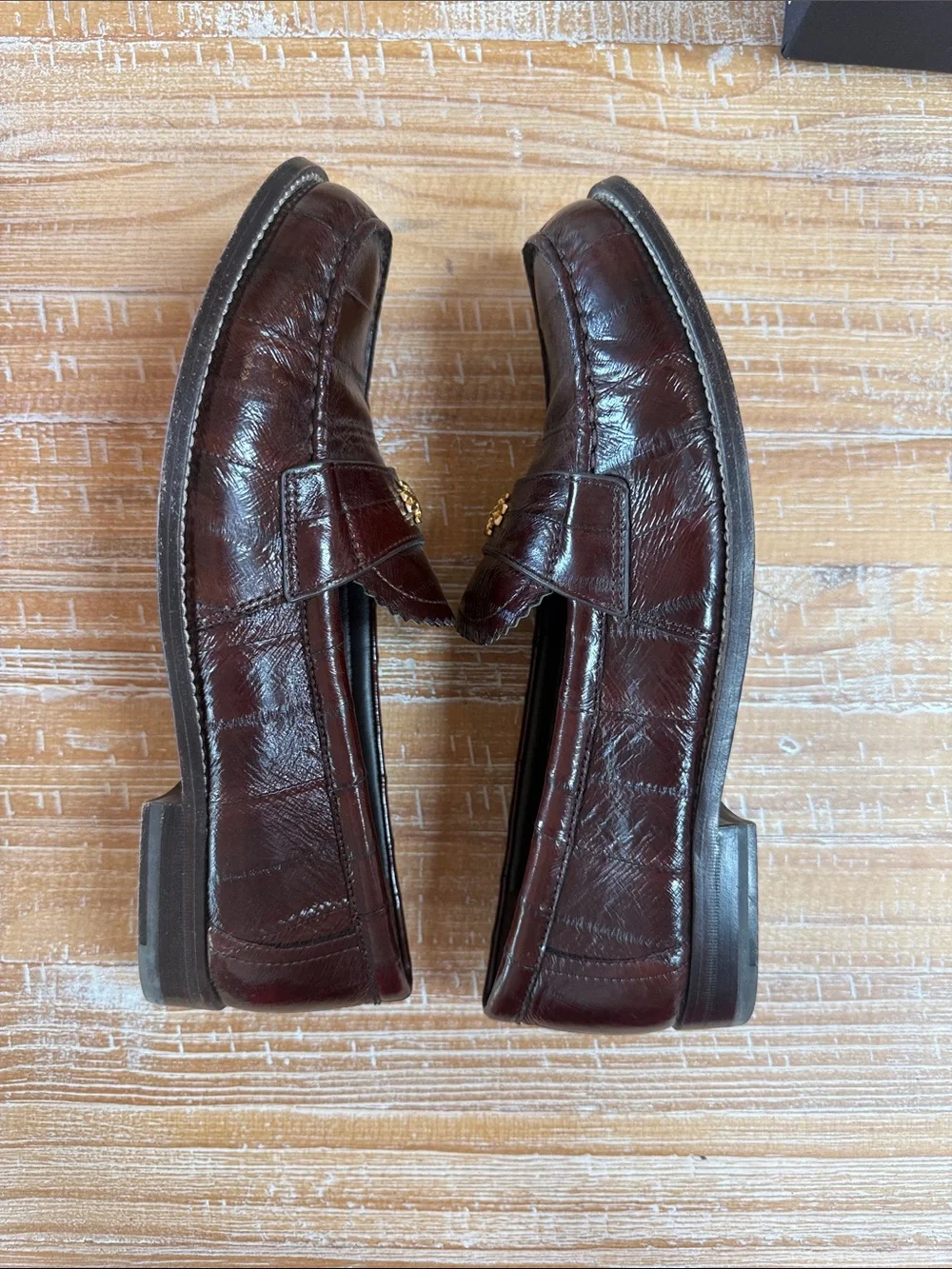 Tory Burch polished burgundy